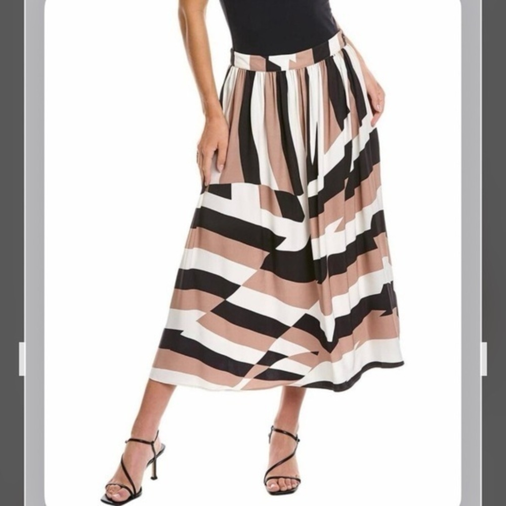 BOSS Vetola Skirt in White Brown Multi Size 8